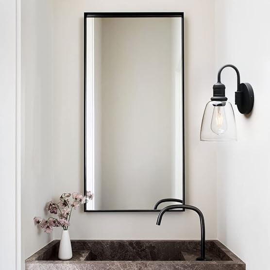 Yosoan 14-Inch Clear Glass Wall Sconce, Black
