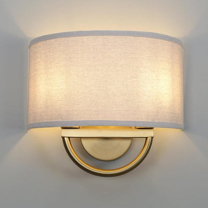 Yosoan 16-Inch Linen Wall Sconce, Antique Brass