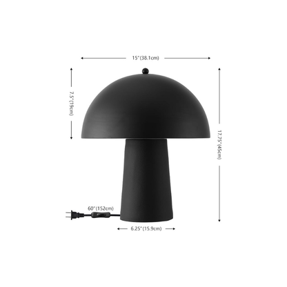 Safavieh 18-Inch Mushroom Table Lamp, Black, Set of 2
