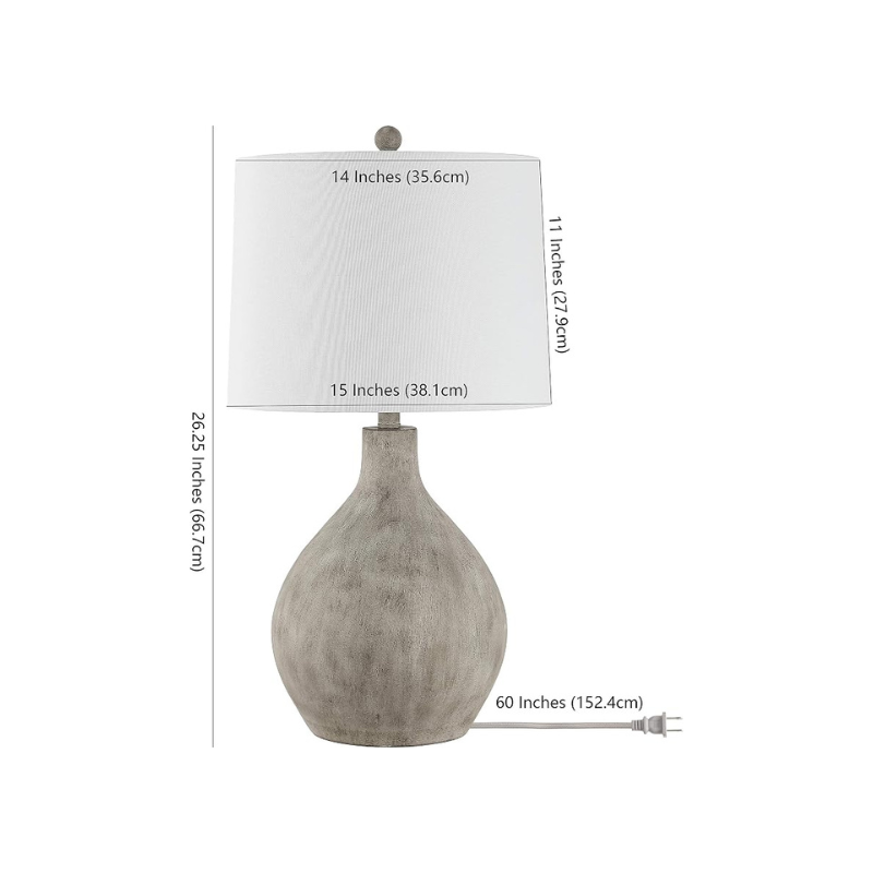 Safavieh 26-Inch Resin Table Lamp, Grey