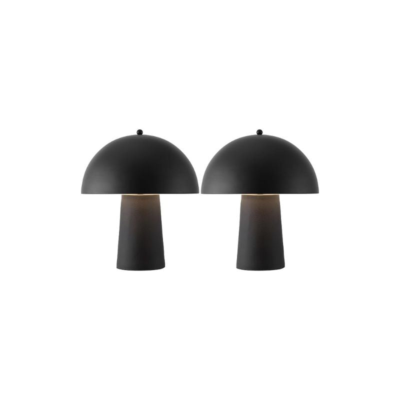 Safavieh 18-Inch Mushroom Table Lamp, Black, Set of 2