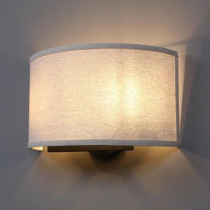 Yosoan 13-Inch Linen Wall Sconce, Brass Finish