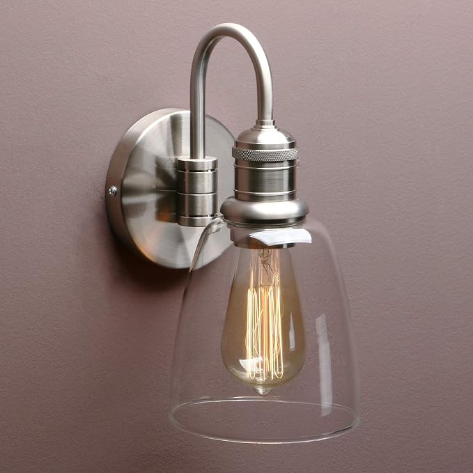 Yosoan 14-Inch Glass Wall Sconce, Brushed Nickel