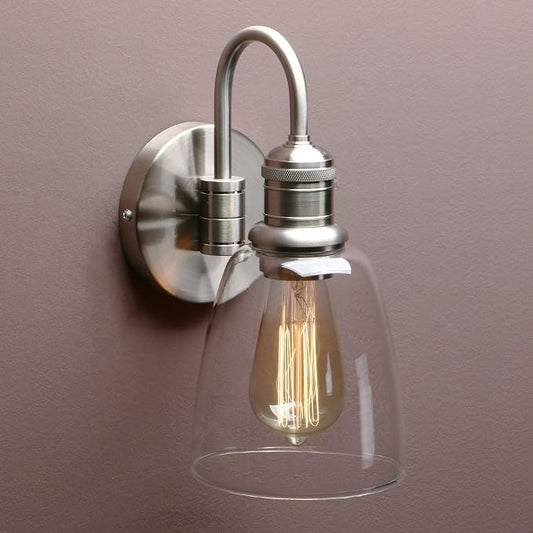 Yosoan 14-Inch Glass Wall Sconce, Brushed Nickel