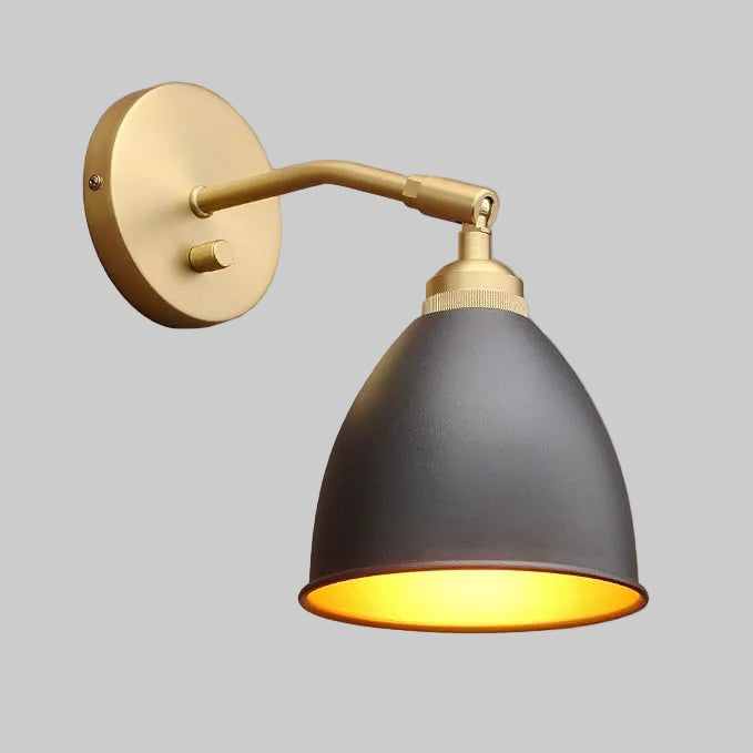 Yosoan 8-Inch Antique Brass Wall Sconce, Matte Black