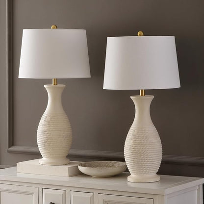 Safavieh 30-Inch Bone Resin Table Lamp, Set of 2
