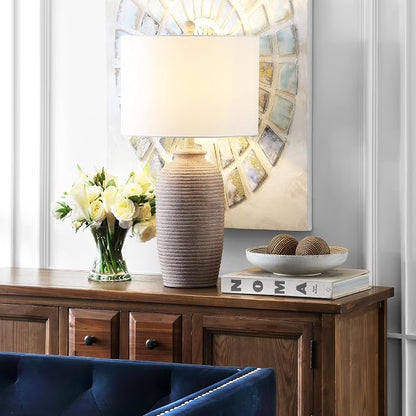 Safavieh 27-Inch Polyresin Table Lamp, Sandy Pearl