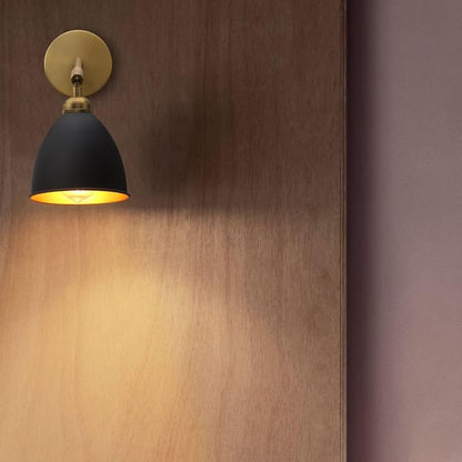 Yosoan 8-Inch Antique Brass Wall Sconce, Matte Black