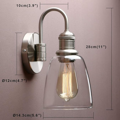 Yosoan 14-Inch Glass Wall Sconce, Brushed Nickel