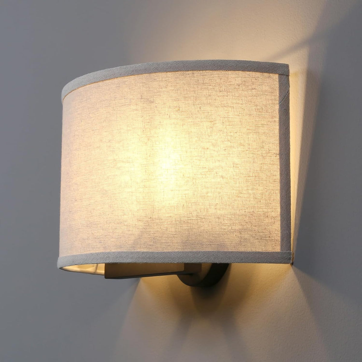 Yosoan 13-Inch Linen Wall Sconce, Brass Finish