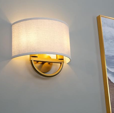 Yosoan 16-Inch Linen Wall Sconce, Antique Brass