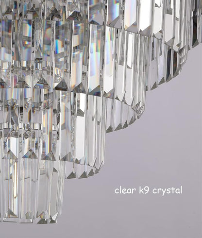 Asooflighting 27.5-Inch 5-Tier Crystal Chandelier, Chrome