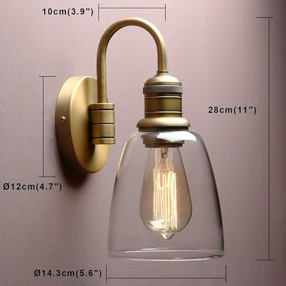 Yosoan 14-Inch Glass Wall Sconce, Antique Brass