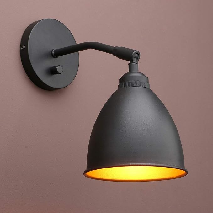 Yosoan 7-Inch Metal Wall Sconce, Matte Black
